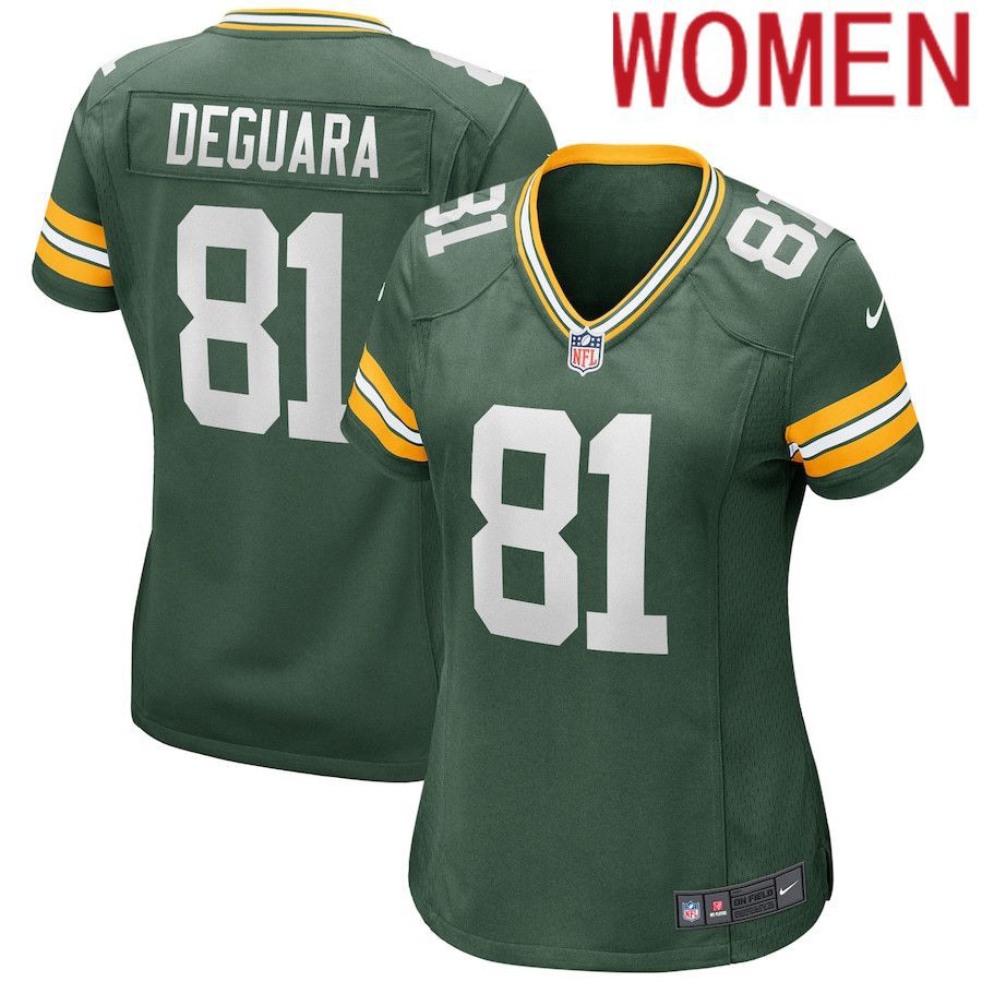 Women Green Bay Packers #81 Josiah Deguara Nike Green Game NFL Jersey->women nfl jersey->Women Jersey